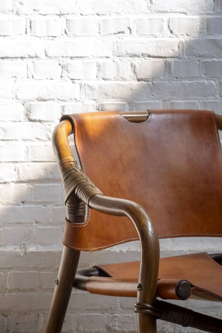 2x Horsnæs "Manilla" Lounge Chairs In Stained Bamboo And Saddle Leather, 1960s Denmark 16 2x Horsnæs "Manilla" Lounge Chairs In Stained Bamboo And Saddle Leather, 1960s Denmark - Image 14