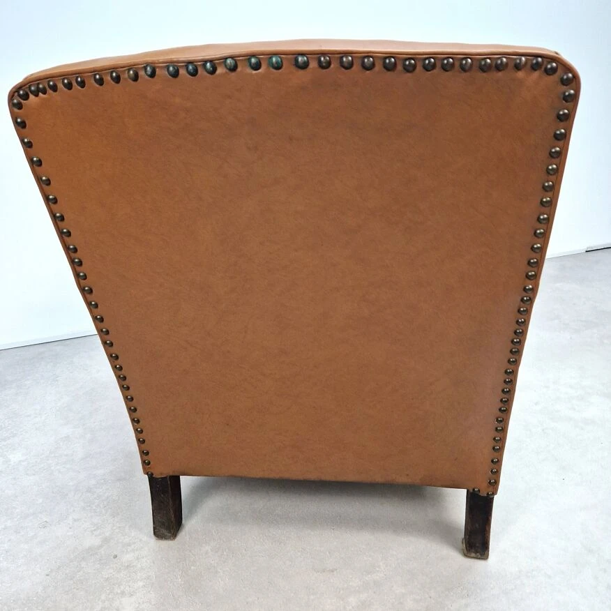50s Club Chair In Imitation Leather And Wood 7 50s Club Chair In Imitation Leather And Wood - Image 5
