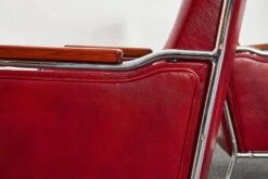 Fauteuils Vintage En Cuir Bordeaux De Style Bauhaus Par József Peresztegi, Hongrie 1950, -Chairly Shop 039a6f73 e2f3 4b73 ab43 10595249b55d