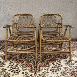 Rattan And Bamboo Folding Armchairs Valencia Spain 60'S -Chairly Shop 03d8cb60 23a7 4ac8 bf02 398c703e174a