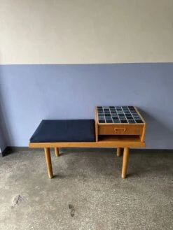 Vintage Entryway Bench Decorated With Ceramic Tiles, Norway 1960s -Chairly Shop 0489c4de 91bf 4d3f 9a0b 0f7ff7e898f7
