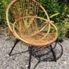 Rattan Armchair - Black Steel Base - Vintage -Chairly Shop 07c60b92 880f 4be1 9dc3 5231391b2abf