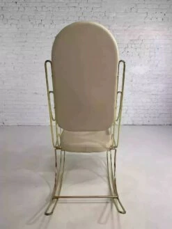 60s Rocking Chair In Brass And Ecru Imitation Leather -Chairly Shop 07d29a1c 5da8 4962 9dc0 c773a09a7137