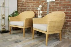 Pair Of Teak And Rattan Armchairs -Chairly Shop 07ff331b 8349 40b9 bef5 36a9c61862e8