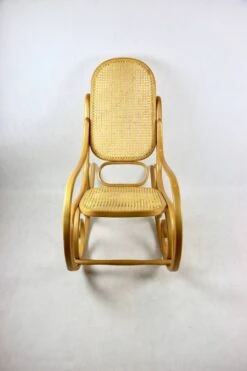 Vintage Natural Wood Rocking Chair Natural Rafia -Chairly Shop 0ad24e6f 415c 44f4 96f8 13c4ea787879