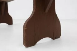 Mid-century Rustic Bench In Brown Painted Wood, France Ca. 1890 -Chairly Shop 0e3b0d9e 7824 48e7 bc63 2f714571f7b4