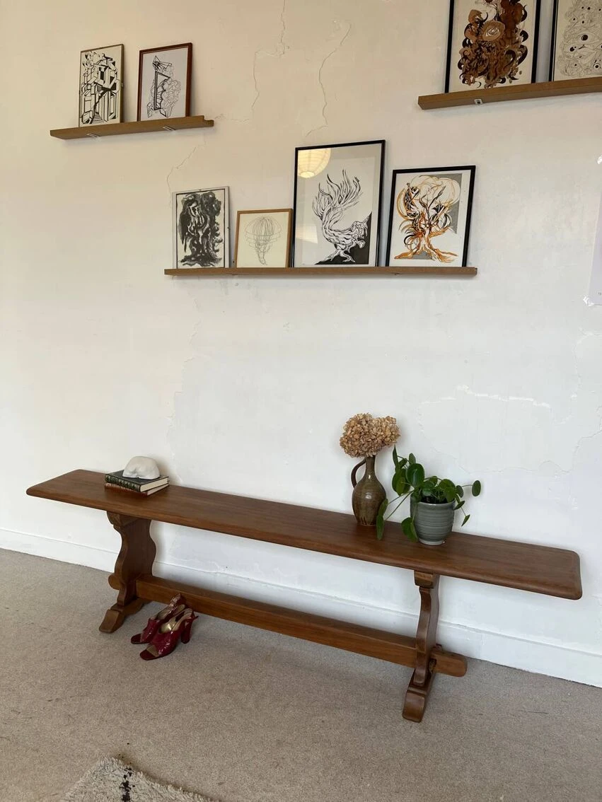 Vintage Solid Wood Farm Bench 19 Vintage Solid Wood Farm Bench - Image 17