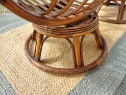 Pair Of Round Armchairs, Shell, Rattan, Wicker, Bamboo Wood -Chairly Shop 10984ae5 e021 48dc a22d cdd342fc44f2