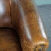 Club Armchair With Patina, Made Of Sheep Leather