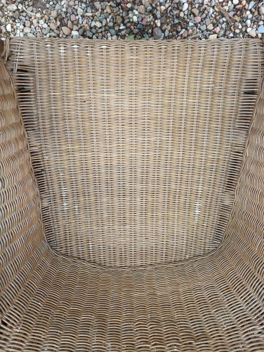 Pair Of Rattan And Wood Armchairs 3 Pair Of Rattan And Wood Armchairs