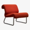 Low Chair On A Tubular Metal Frame With Orange Upholstery, 1970s -Chairly Shop 11e02ed7 28d3 4f8b ba5c 71b74d03df84