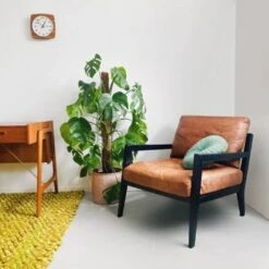 Vintage Danish Design Armchair Nubuck Leather Brown Wood -Chairly Shop 11e5e6d2 d72d 4f43 9a61 146d1d4ee98a