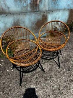 Pair Of Rattan Shell Armchairs Year 59/60 -Chairly Shop 1294e1c5 37dd 43e2 8fda 7e730c7869d8