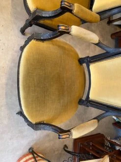 Pair Of Louis Xvi Style Bergeres Armchairs Late 19th Century Ocher Velvet Fabric -Chairly Shop 1464d2bf 5118 4dc3 a040 0fc9a7923f1c