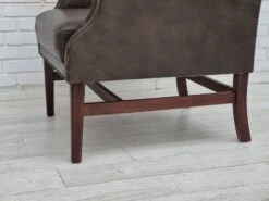 1970s, Vintage Wingback Armchair, Original Condition, Leather, Beech Wood. -Chairly Shop 156eb5b4 4ff8 4d6b 9d37 fe4b60c49745