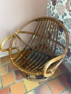 Swivel Rattan Armchair