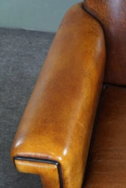 Sheepskin Art Deco Design Armchair With Accents All Around