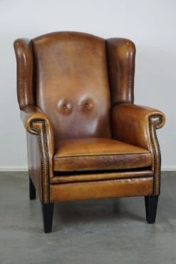 Large And Very Comfortable Wingback Armchair Made Of Sheep Leather -Chairly Shop 18709ac3 0e1e 401c 82c5 dfa28ba6998b