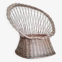 Antique Armchair In Gray Woven Wicker -Chairly Shop 18ec16ea 0ae1 4a09 905b 33d06814f3f7