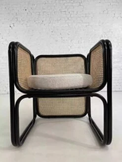 Cubic Armchair In Black Rattan And Canework -Chairly Shop 19469384 700f 46c1 9256 a8c455702381