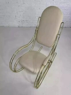 60s Rocking Chair In Brass And Ecru Imitation Leather -Chairly Shop 1a706b76 63bd 4950 94db 84b2a35f98a6