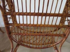 Vintage - Set Of 2 Bamboo And Woven Rattan Armchairs With Cushions - Natural Color - 1980s -Chairly Shop 1b4bd666 01ae 4d70 8d7f 67b149f21378