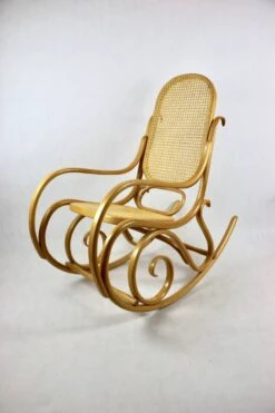Vintage Natural Wood Rocking Chair Natural Rafia -Chairly Shop 1e21acaf 68e9 4d40 95aa df00d8d88322