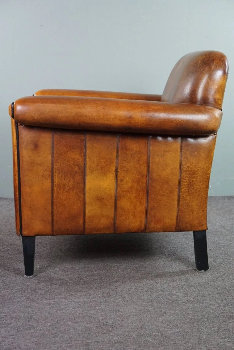 Sheepskin Art Deco Design Armchair With Accents All Around 7 Sheepskin Art Deco Design Armchair With Accents All Around - Image 5