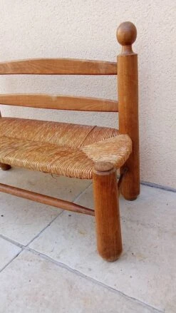Vintage Wood And Straw Perriand Style Bench From The 50s -Chairly Shop 20fa4f6b e891 41b2 9c00 2649c4530ccf