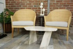Pair Of Teak And Rattan Armchairs -Chairly Shop 2128723a 2513 462f a452 92754b463f45