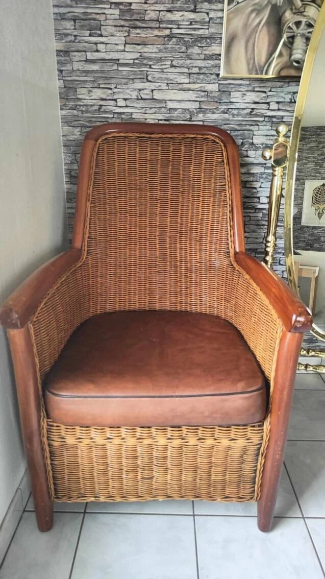 Vintage Rattan And Wicker Armchair 11 Vintage Rattan And Wicker Armchair - Image 9
