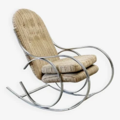Chrome Rocking Chair With The Original Fabric -Chairly Shop 22d53897 b50d 472f abb5 b10da864ee16