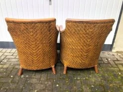 2 Colonial Armchairs From The 50s Rattan-wood-leather -Chairly Shop 23ae8660 04e4 4ca3 a230 4777bdc5f883