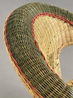 Cabriolet Style Armchair In Rattan, Wicker And Green And Red Edging 15 Cabriolet Style Armchair In Rattan, Wicker And Green And Red Edging -Chairly Shop 24d0b157 9547 465b 8863 30abd4759748