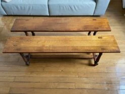 Two 20th Century Solid Oak Benches