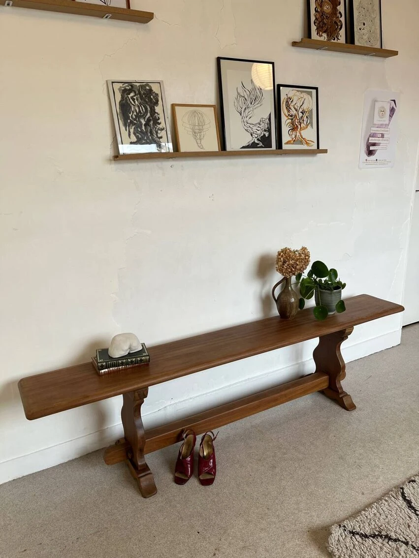 Vintage Solid Wood Farm Bench 14 Vintage Solid Wood Farm Bench - Image 12