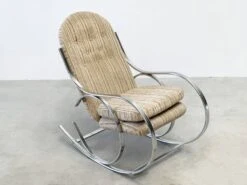Chrome Rocking Chair With The Original Fabric -Chairly Shop 28a5c750 3543 48f7 8d7d 9e3a857b03c0