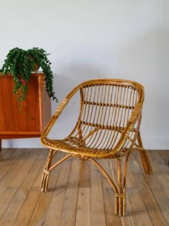 Shell Armchair In Rattan And Bamboo, Early 20th Century -Chairly Shop 29139c56 329d 4616 9e25 4a9ca9ccdf09