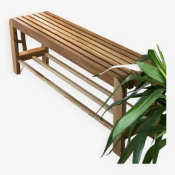 Recycled Solid Wood Bench And Its Practical Storage Ideal For The Entrance