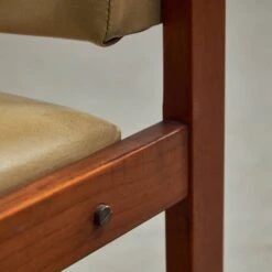 Angular, Teak Wood And Leather Chair With Copper Details, 1970s -Chairly Shop 29dadf0f 8029 4141 8d38 33a9c00acb86