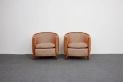 Fauteuils Lounge « Barrel » Du Milieu Du Siècle, De Style Art Déco, Dans Le Style De Paul Follot, France 1960 -Chairly Shop 2a982b67 4783 46e4 8c57 03fec8de4277