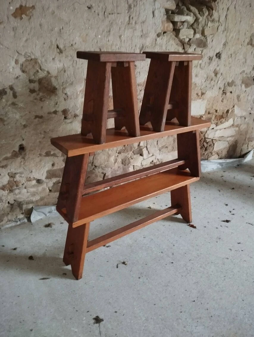 2 Benches And 2 Brutalist Stools From The 50s 5 2 Benches And 2 Brutalist Stools From The 50s - Image 3