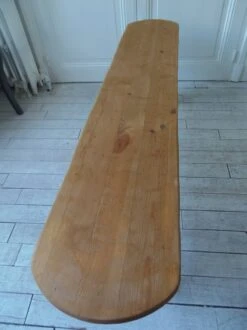 Church Bench, End Of Bed In Pitch Pine With Light Oak Waxed Finish.