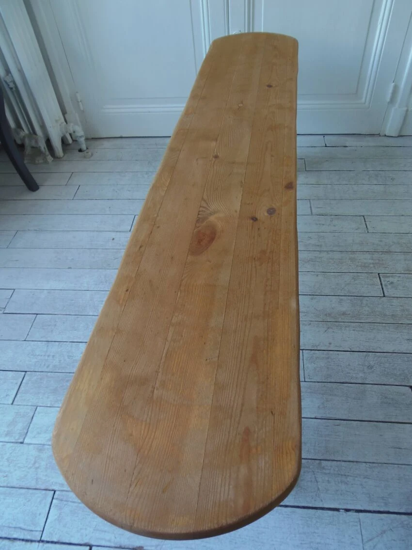 Church Bench, End Of Bed In Pitch Pine With Light Oak Waxed Finish. 3 Church Bench, End Of Bed In Pitch Pine With Light Oak Waxed Finish.