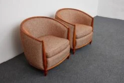 Fauteuils Lounge « Barrel » Du Milieu Du Siècle, De Style Art Déco, Dans Le Style De Paul Follot, France 1960 -Chairly Shop 2e003662 887e 4796 93fe f4eed2096c41