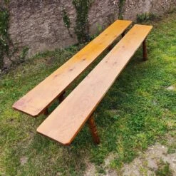 Pair Of Vintage Brutalist Farm Benches 50/60 Long Length -Chairly Shop 2e2879b4 69bd 4991 8a52 fcb6f640f4e5