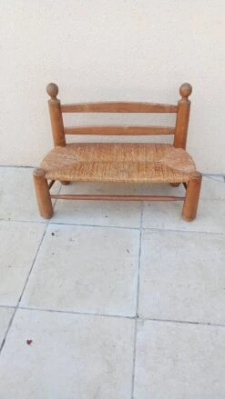 Vintage Wood And Straw Perriand Style Bench From The 50s -Chairly Shop 2e885cca 22a7 4555 b3e6 1afb84c219d7