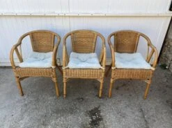 Set Of 3 Vintage Rattan And Wicker Armchairs -Chairly Shop 300939c4 908d 47db bd06 34a7f33fb256