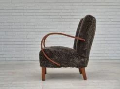 1950s, Danish Design, Reupholstered Armchair, Genuine Sheepskin "Wellington". 29 1950s, Danish Design, Reupholstered Armchair, Genuine Sheepskin "Wellington". -Chairly Shop 307218eb e104 463c a302 60ecc5287eb7