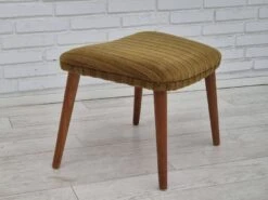 1960s, Danish Design, Oak Wood Rocking Chair With Footstool, Furniture Wool, Original Condition. -Chairly Shop 30f12504 b0c8 47c4 9e3f 12048f60105b